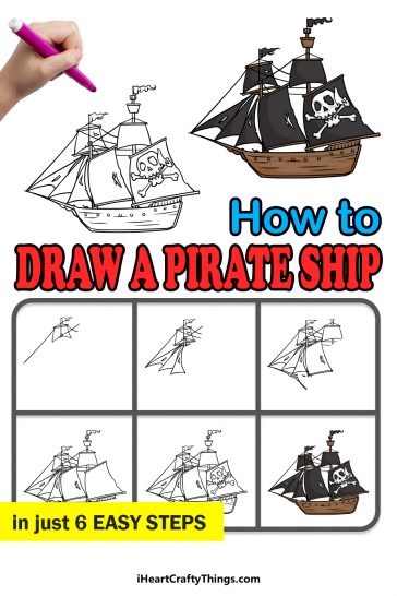 Pirate Ship Drawing - How To Draw A Pirate Ship Step By Step