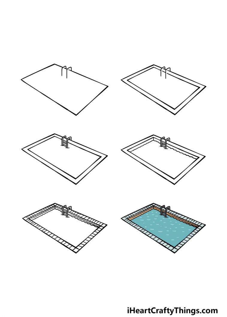 Pool Drawing How To Draw A Pool Step By Step