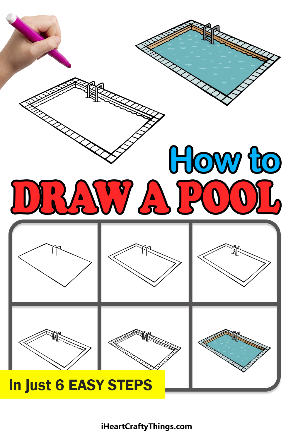 how to draw a pool in 6 easy steps