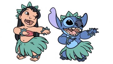 how to draw Lilo and Stitch image