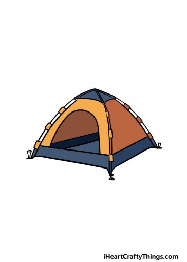 how to draw a tent image