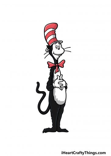 how to draw cat in the hat image