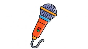 how to draw a microphone image