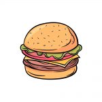 how to draw a burger image
