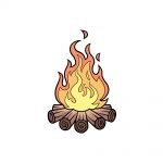 how to draw a campfire image