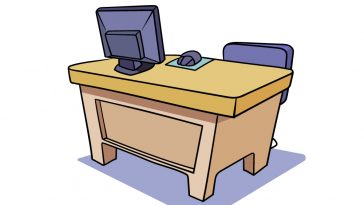 how to draw a desk image
