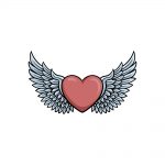 how to draw a heart with wings image
