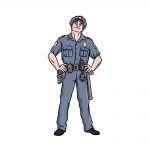 how to draw a police officer image