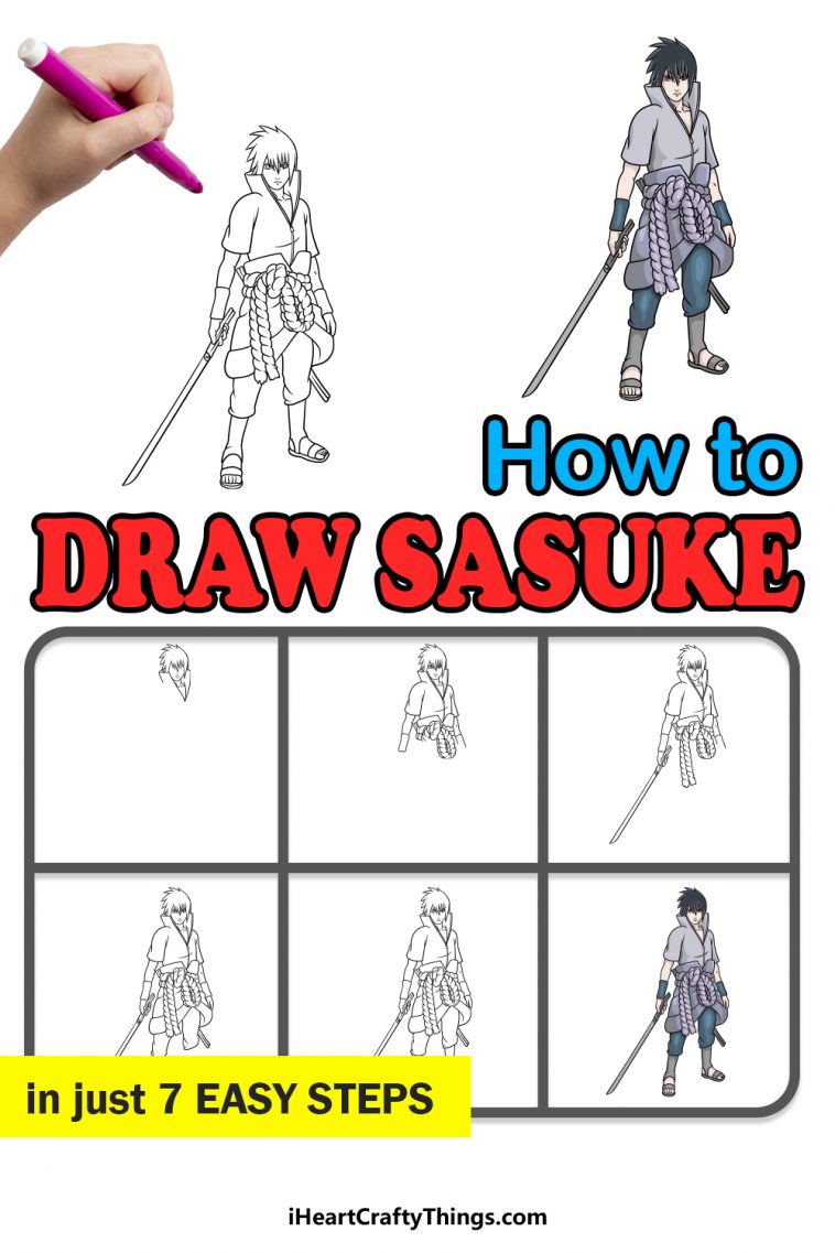 Sasuke Drawing - How To Draw Sasuke Step By Step