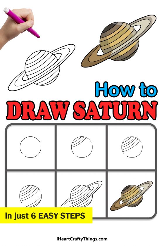 Saturn Drawing - How To Draw Saturn Step By Step