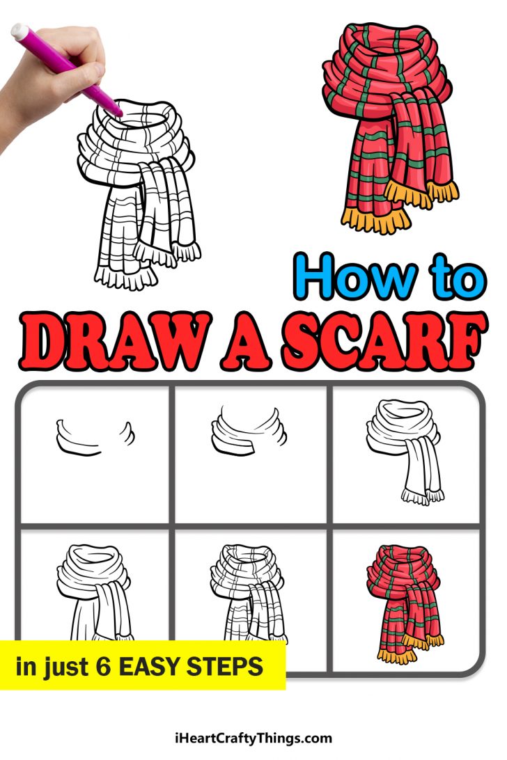 Scarf Drawing How To Draw A Scarf Step By Step