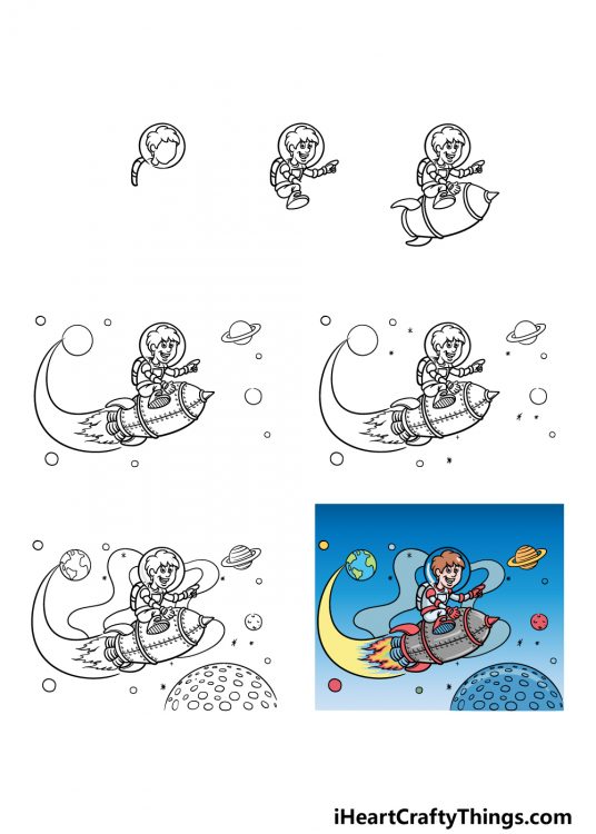 Space Drawing - How To Draw Space Step By Step