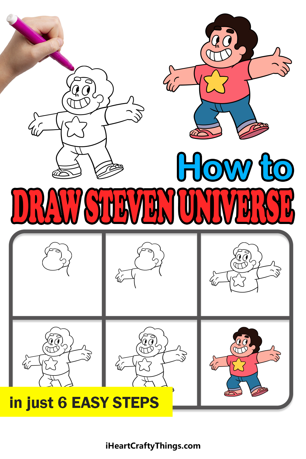 how to draw steven universe in 6 easy steps