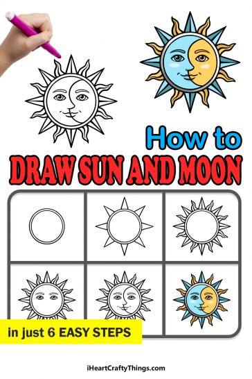 Sun And Moon Drawing - How To Draw A Sun And Moon Step By Step