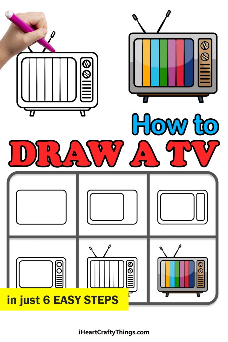 TV Drawing How To Draw A TV Step By Step