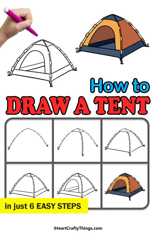 Tent Drawing How To Draw A Tent Step By Step