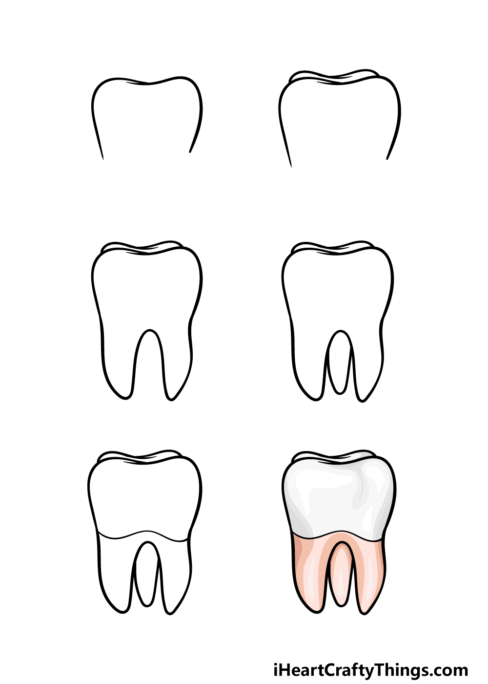 Tooth Drawing - How To Draw A Tooth Step By Step