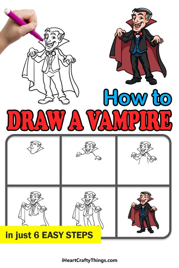 Vampire Drawing - How To Draw A Vampire Step By Step