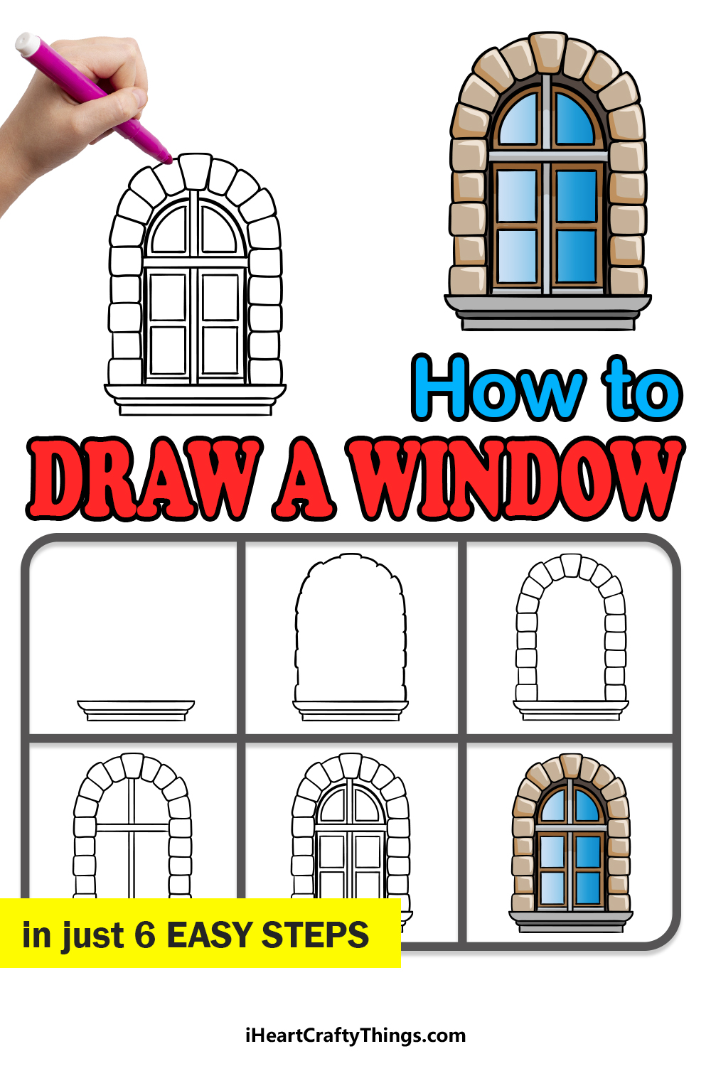 how to draw a window in 6 easy steps