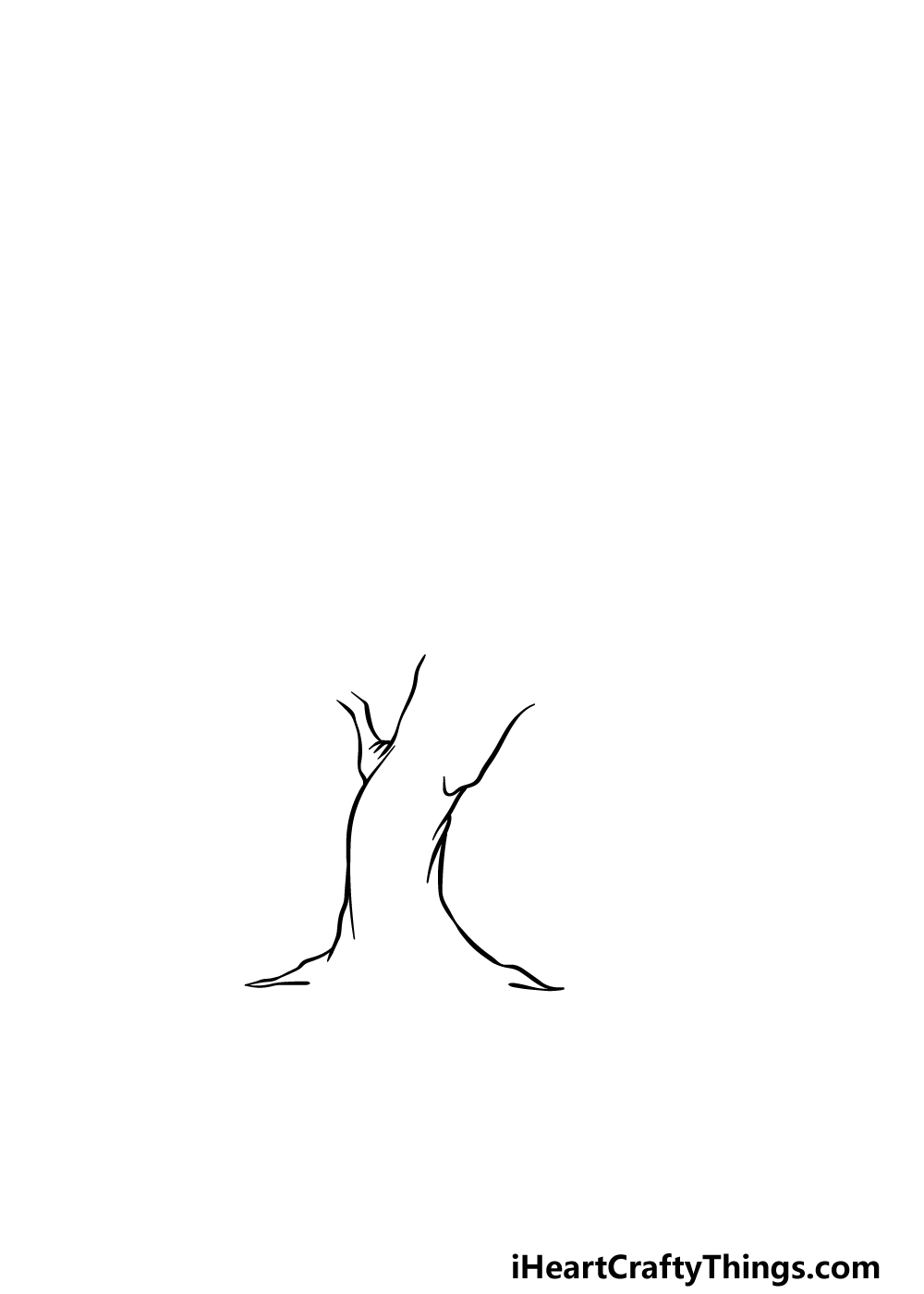 drawing an oak tree step 1