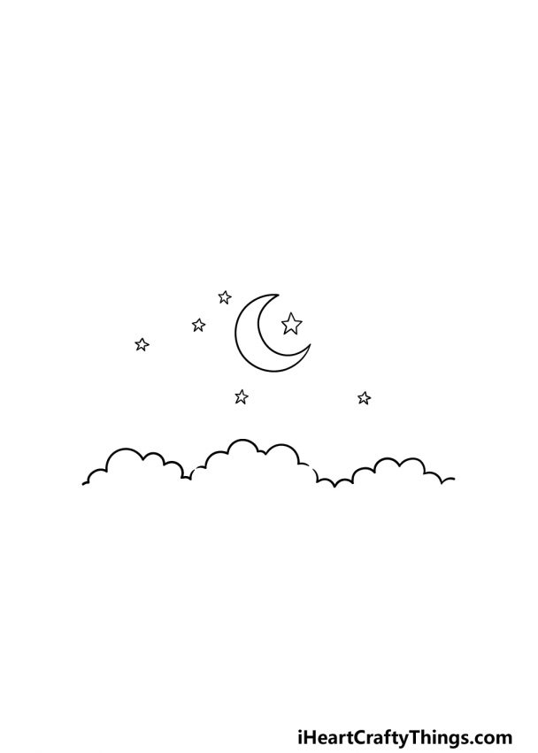 Night Sky Drawing - How To Draw A Night Sky Step By Step