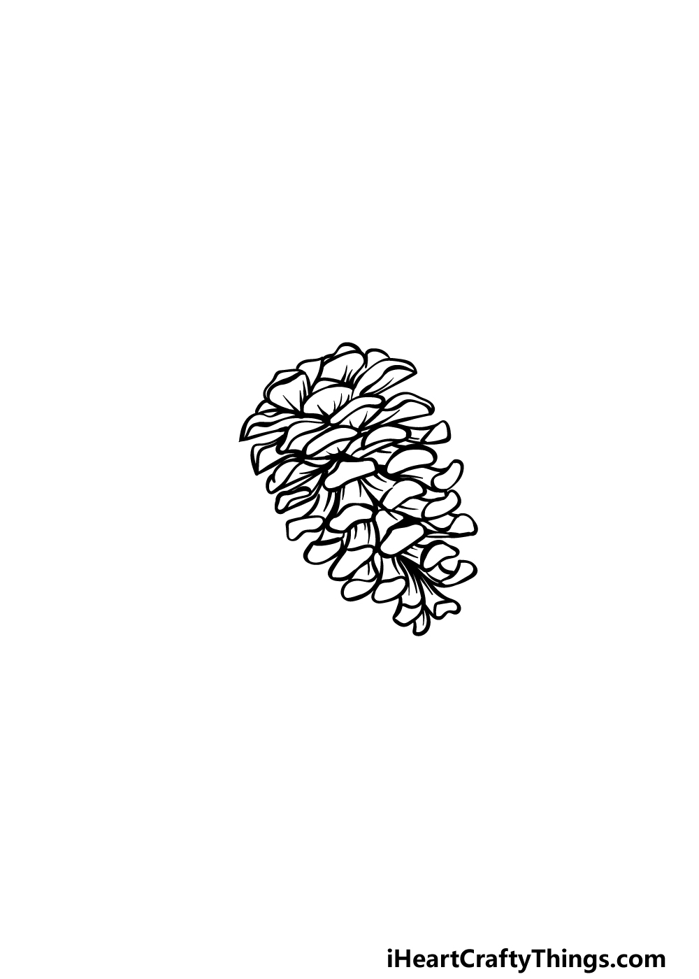 drawing pine cone step 3