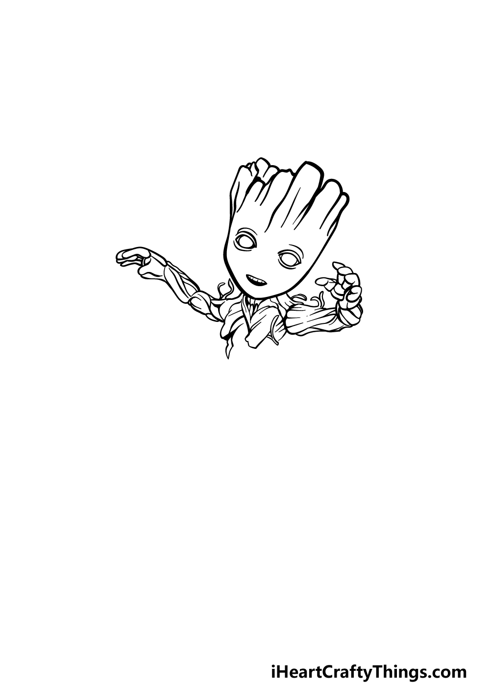 drawing Baby Groot step 3