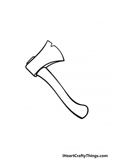 Axe Drawing - How To Draw An Axe Step By Step