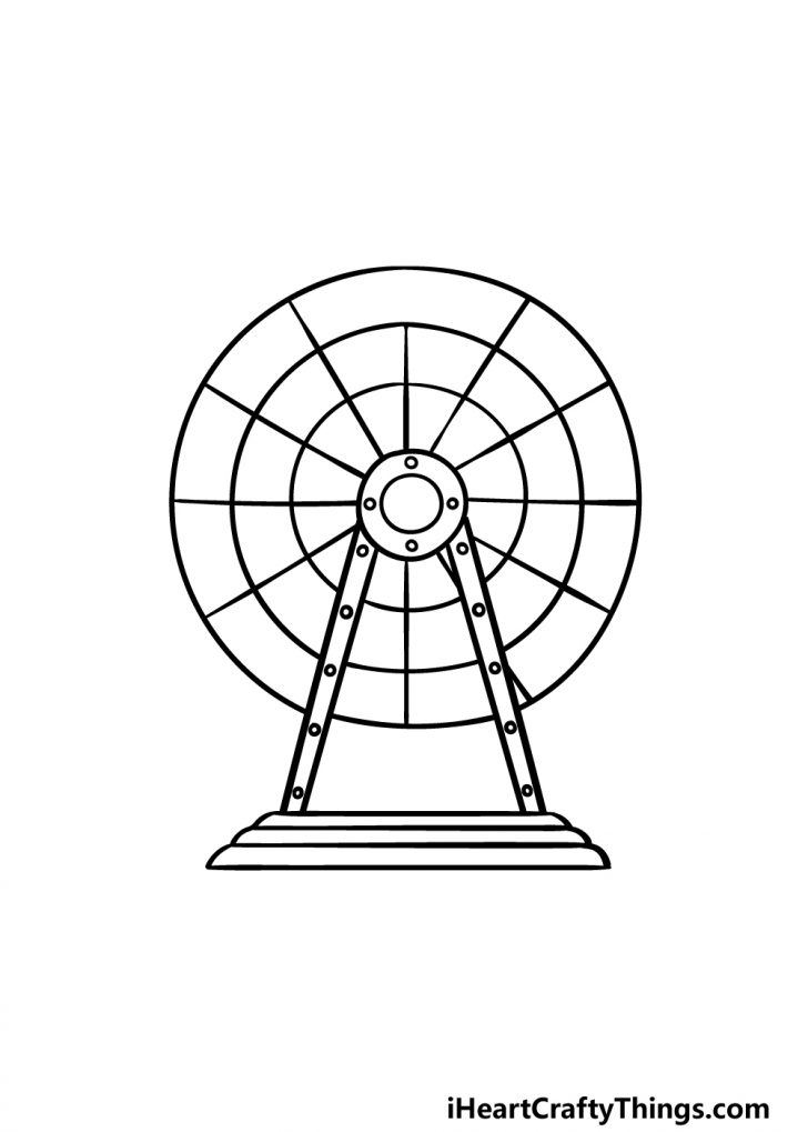 Ferris Wheel Drawing - How To Draw A Ferris Wheel Step By Step