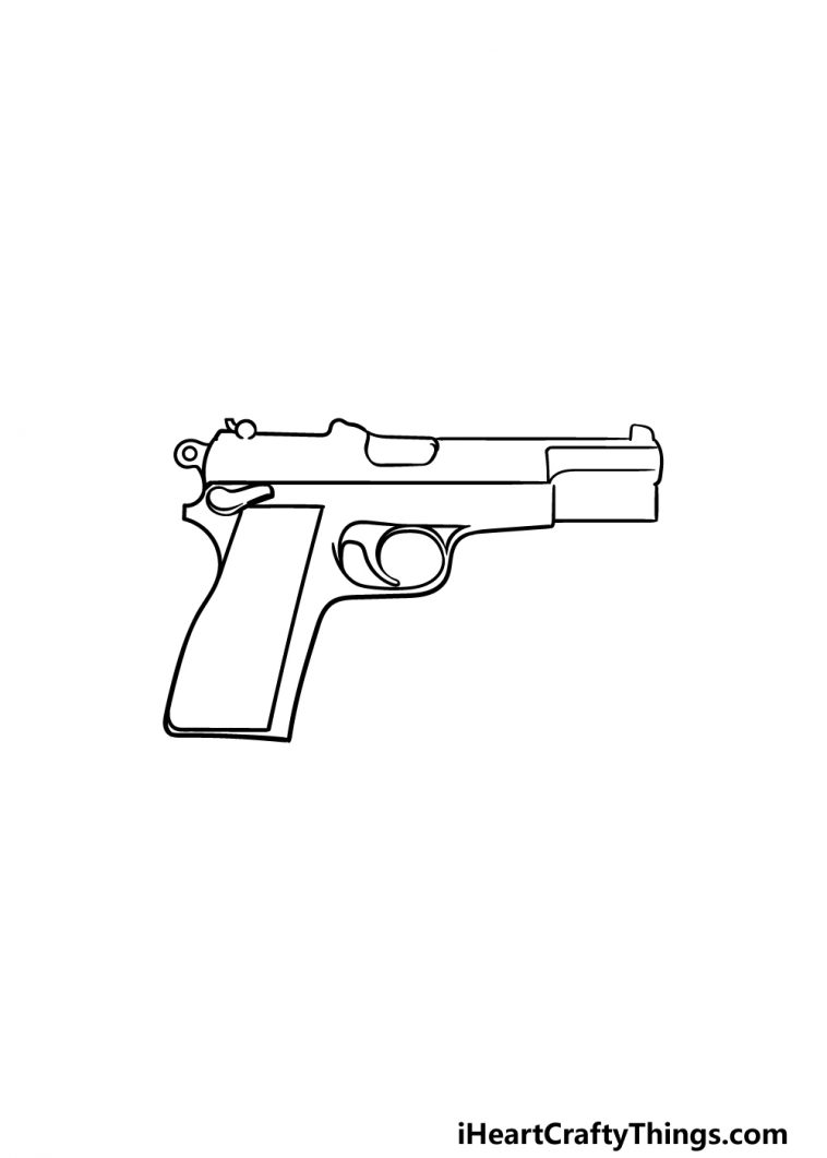 Pistol Drawing How To Draw A Pistol Step By Step