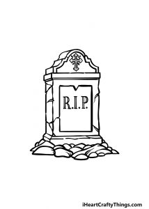 Tombstone Drawing - How To Draw A Tombstone Step By Step