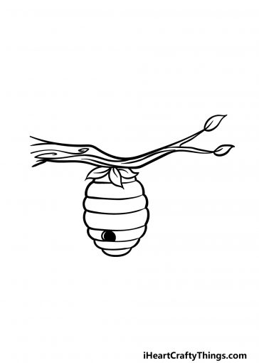 How To Draw A Beehive Step By Step - Easy Beehive Drawing