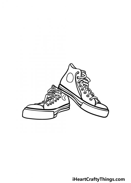 Converse Drawing - How To Draw Converse Step By Step