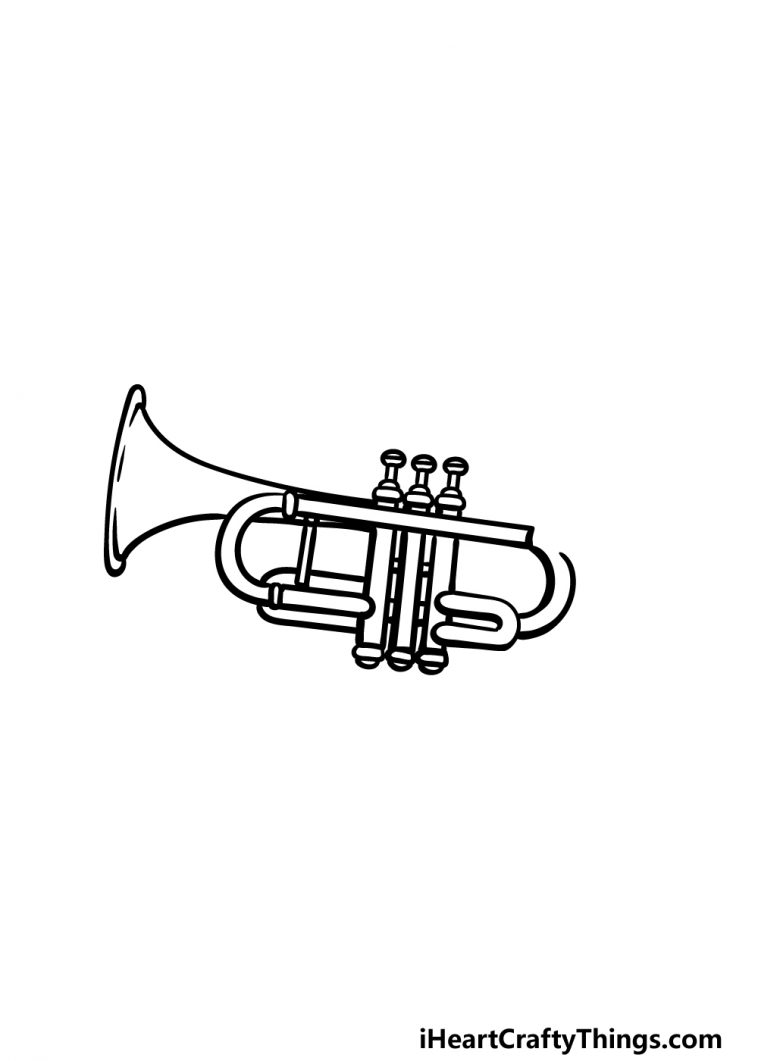 Trumpet Drawing How To Draw A Trumpet Step By Step