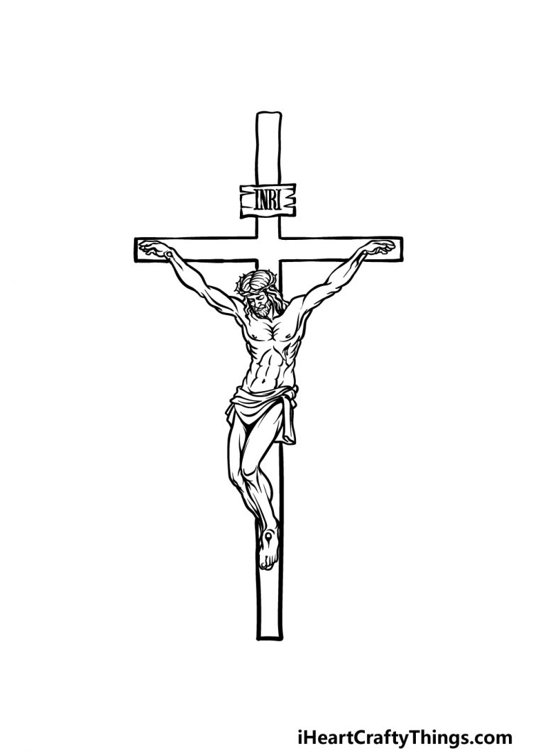 Jesus On The Cross Drawing - How To Draw Jesus On The Cross Step By Step