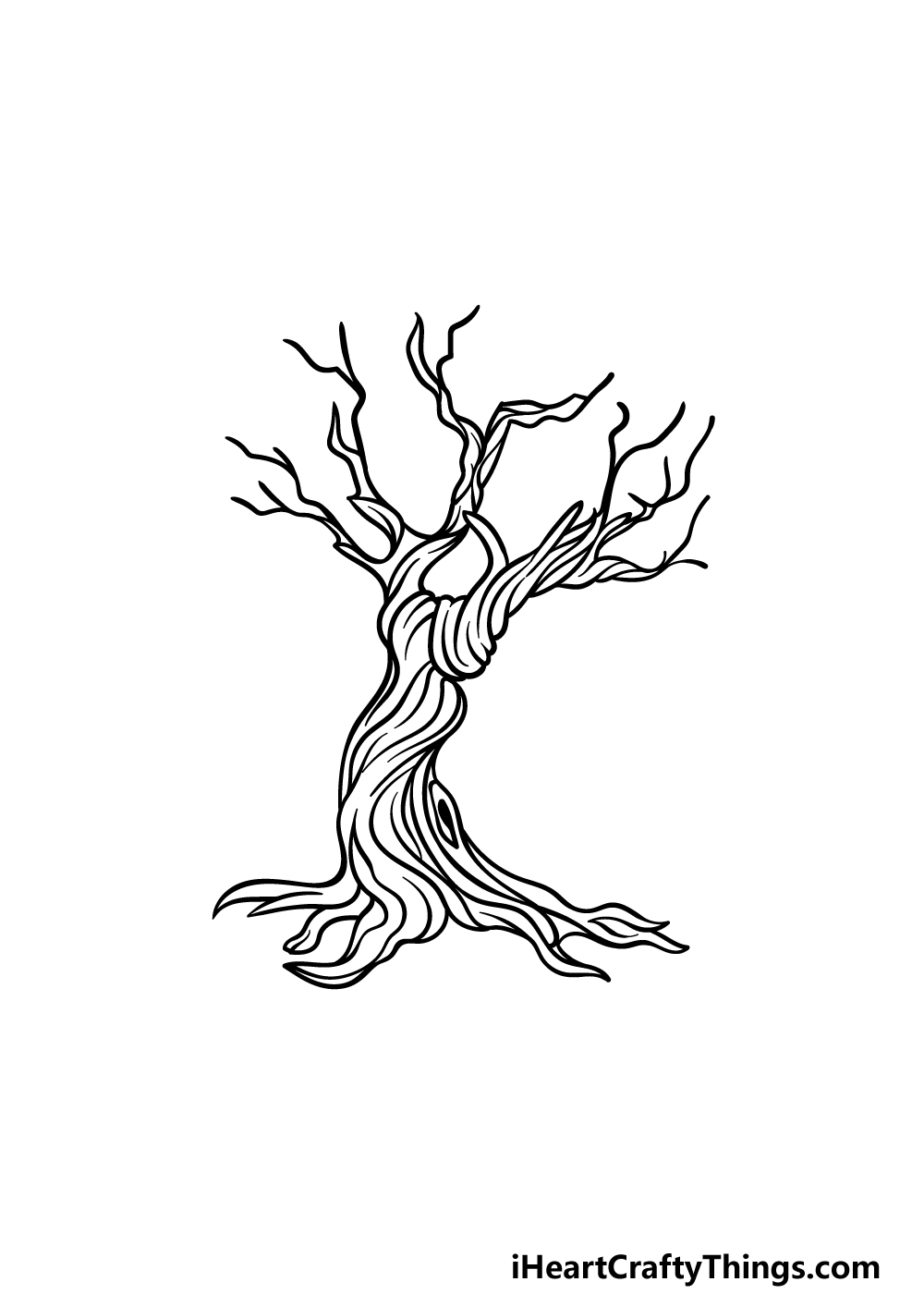 how to draw a dead tree step 5