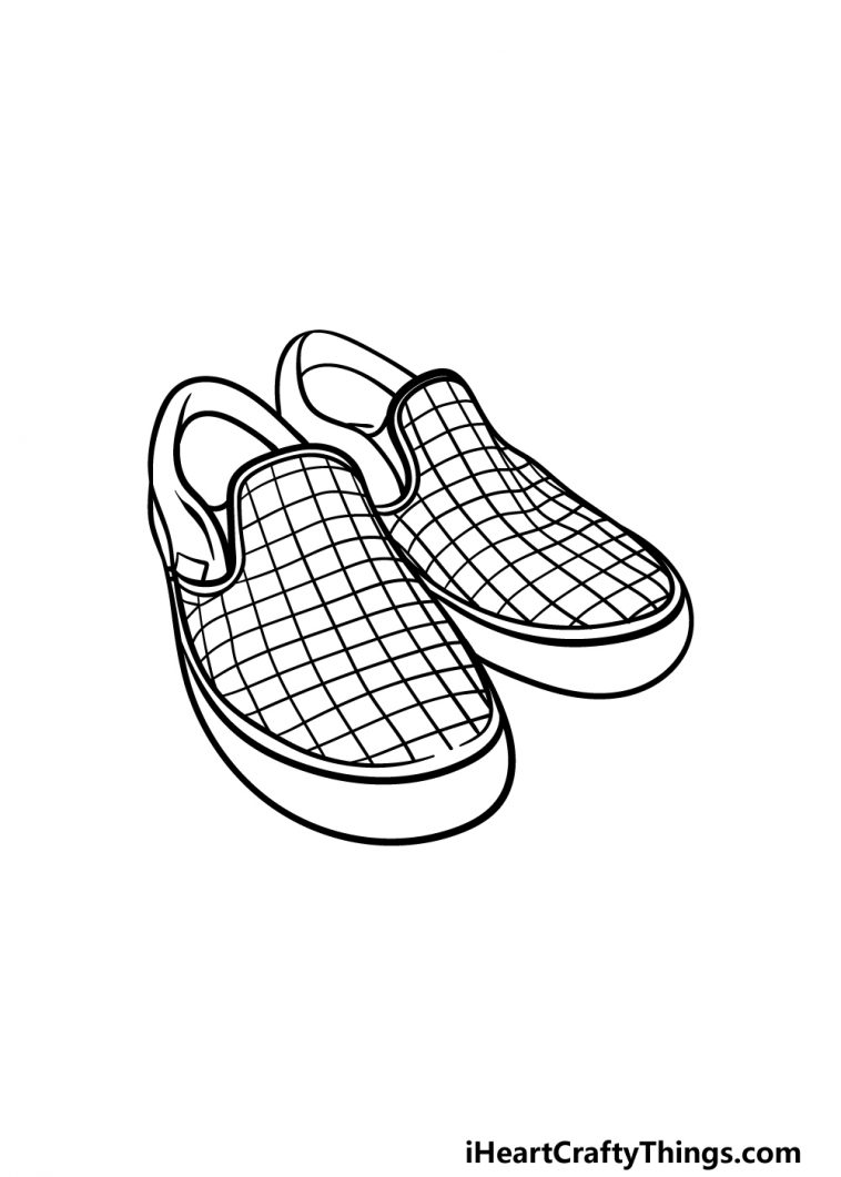 Vans Shoes Drawing How To Draw Vans Shoes Step By Step
