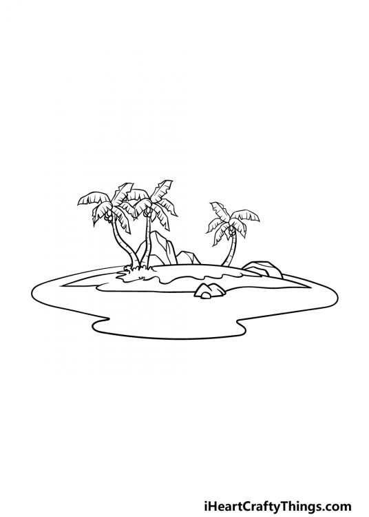 Island Drawing - How To Draw An Island Step By Step