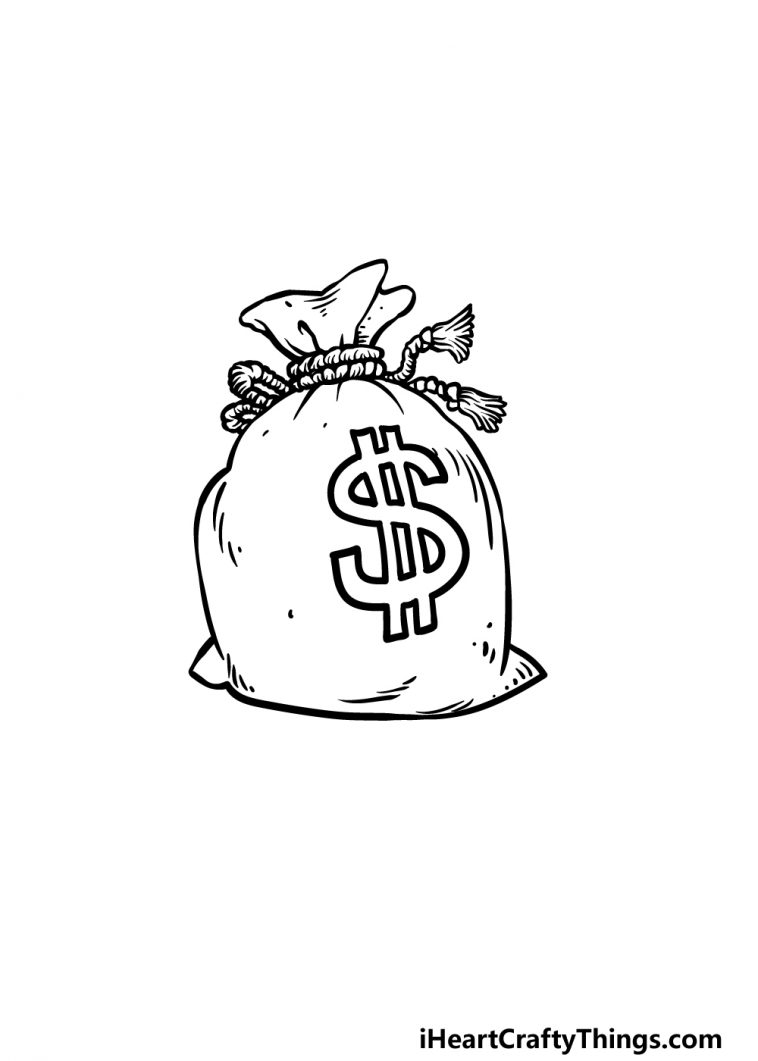 Money Bag Drawing How To Draw A Money Bag Step By Step