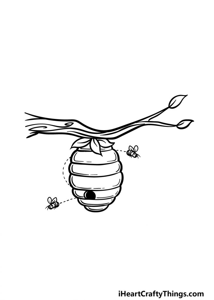 Beehive Drawing How To Draw A Beehive Step By Step