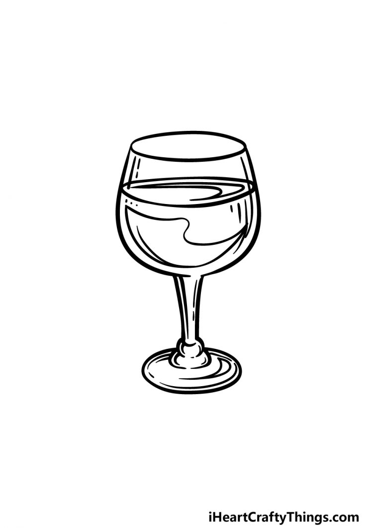 Wine Glass Drawing - How To Draw A Wine Glass Step By Step