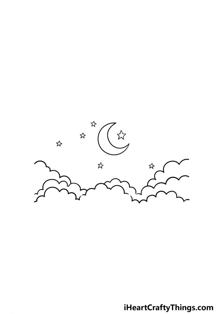 Night Sky Drawing How To Draw A Night Sky Step By Step