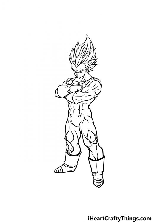 Vegeta Drawing - How To Draw Vegeta Step By Step