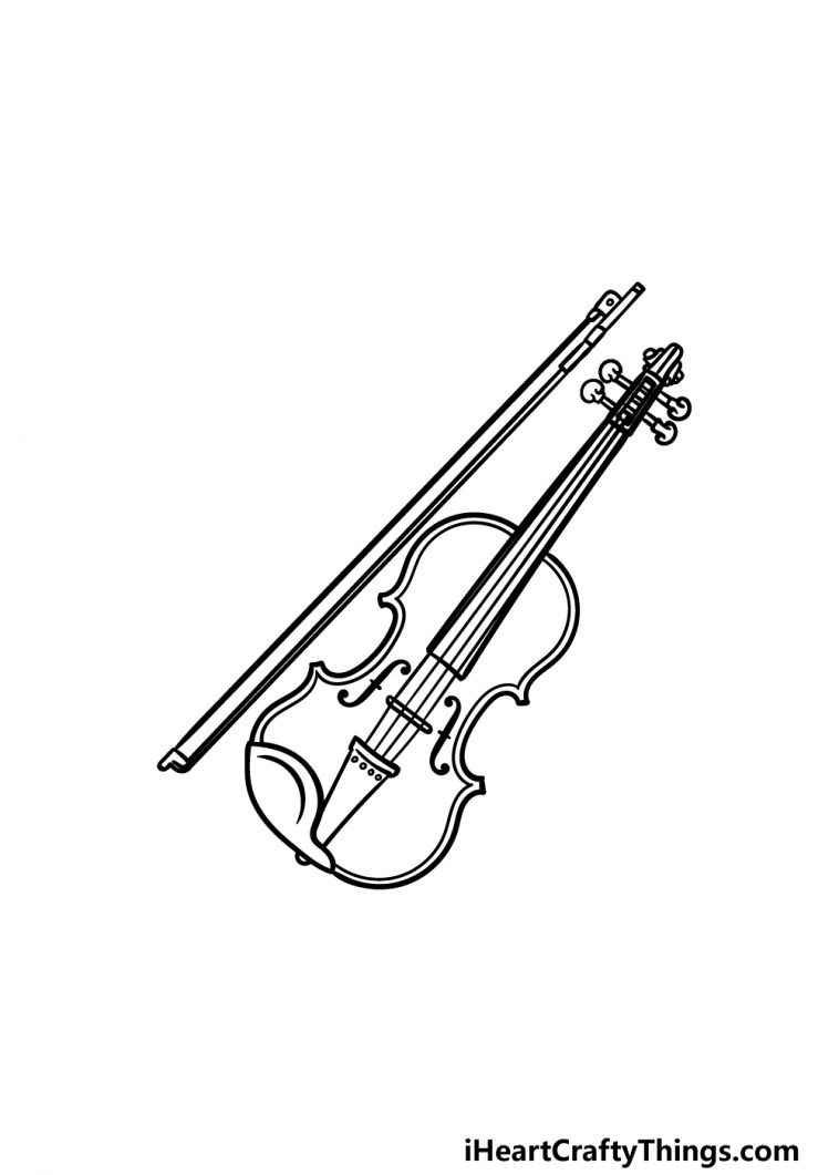 Violin Drawing How To Draw A Violin Step By Step