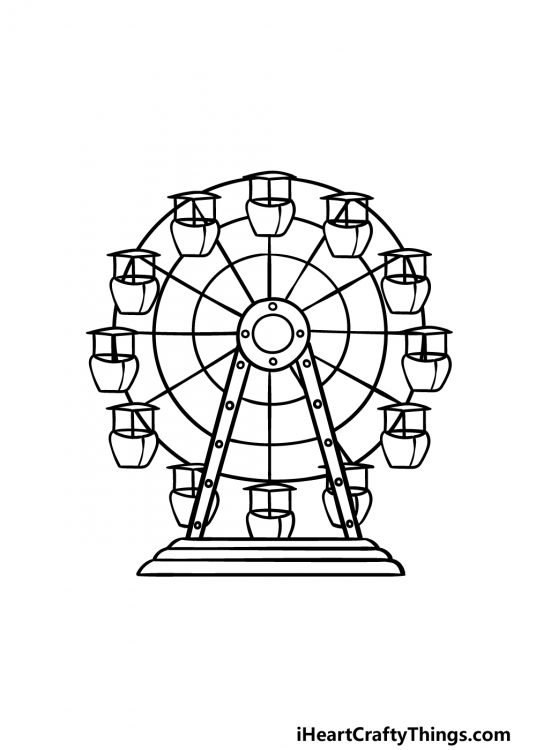 Ferris Wheel Drawing - How To Draw A Ferris Wheel Step By Step