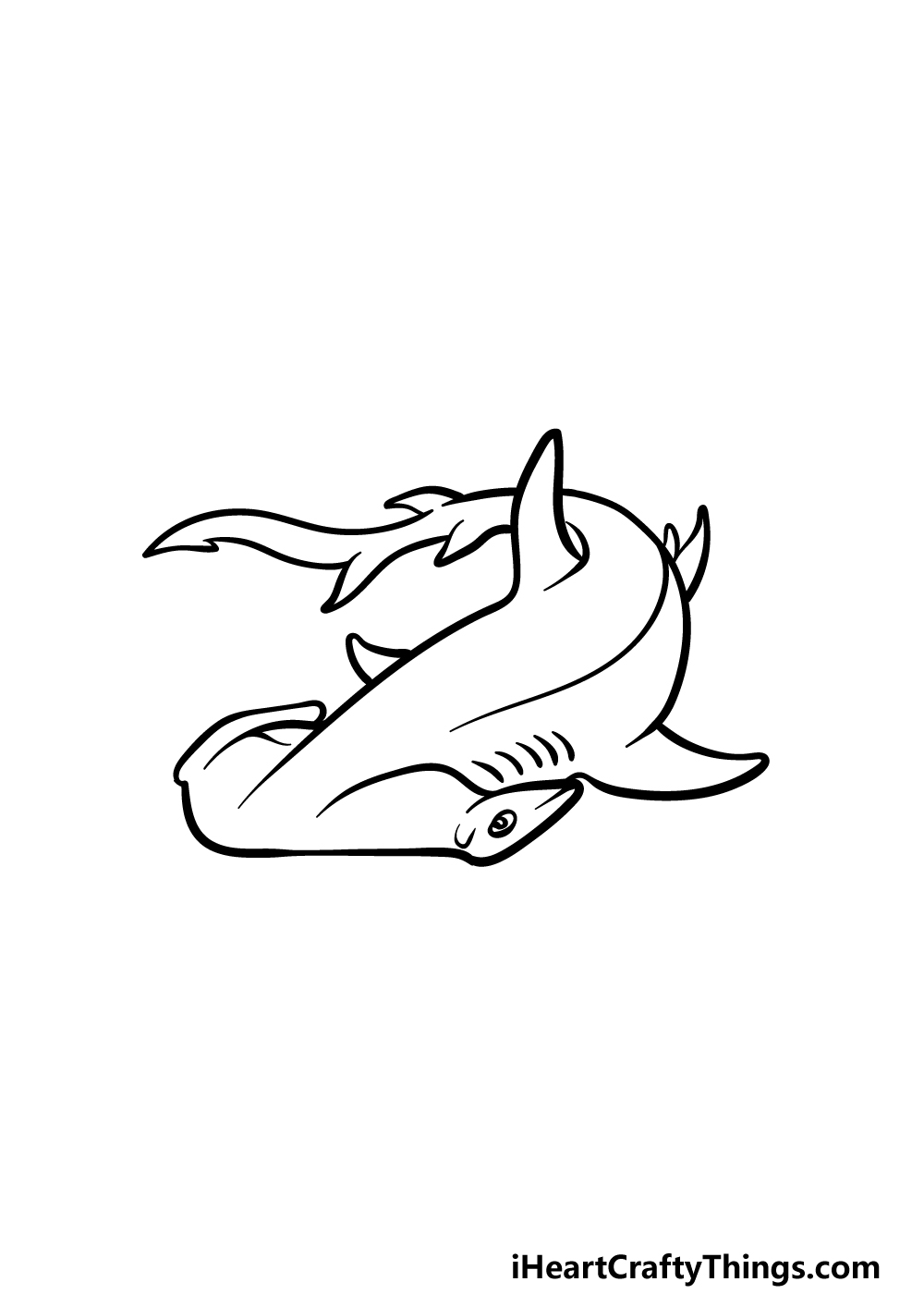 drawing hummerhead shark step 5