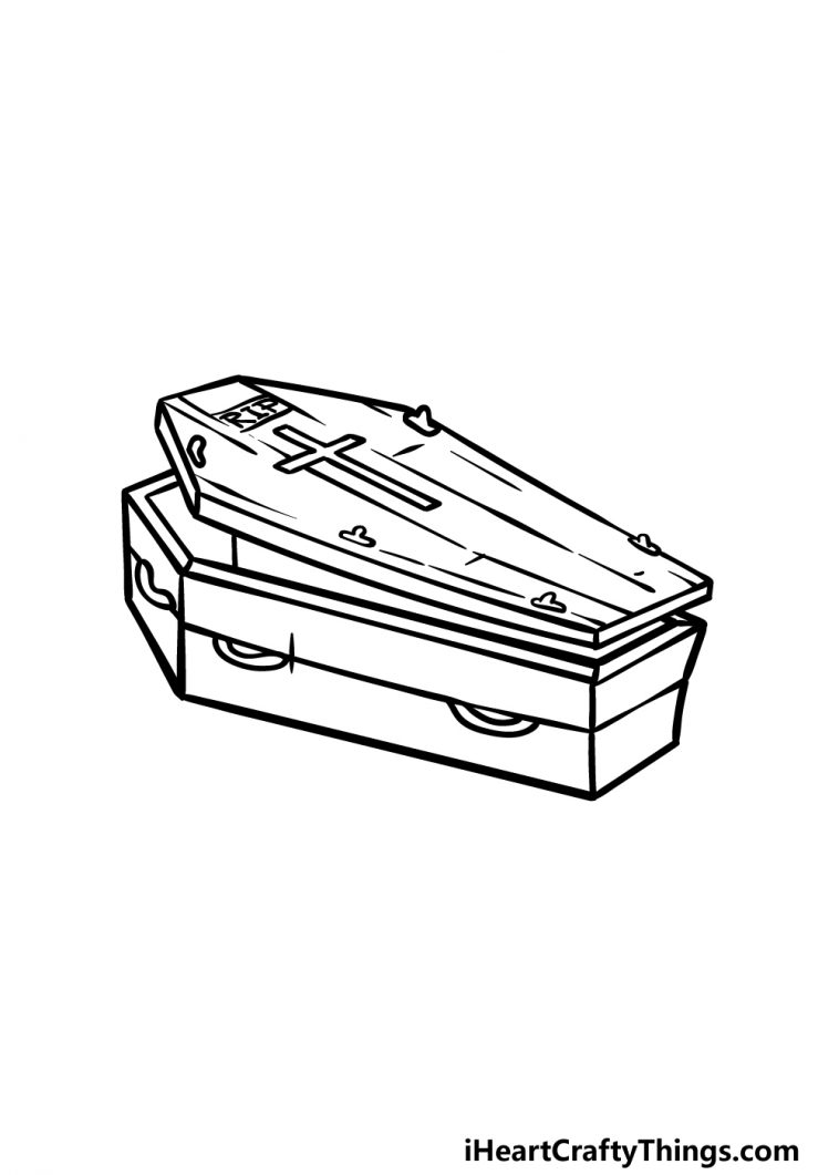 Coffin Drawing - How To Draw A Coffin Step By Step