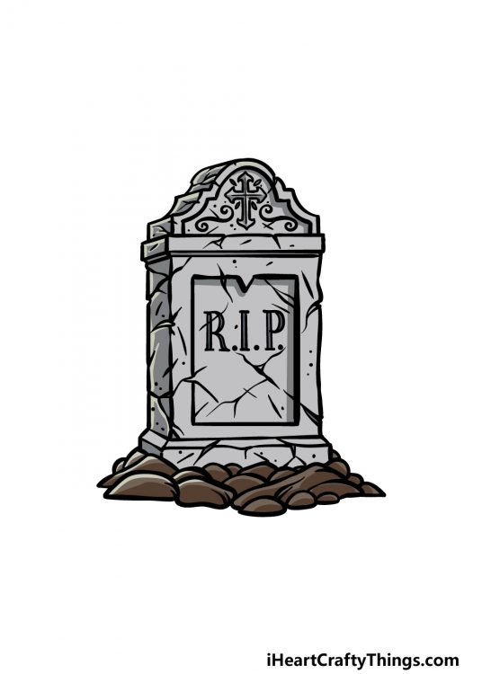 Tombstone Drawing - How To Draw A Tombstone Step By Step