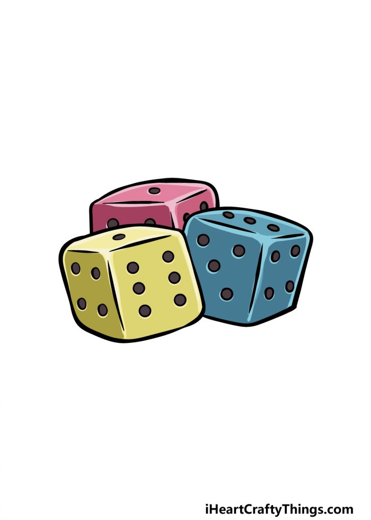 Dice Drawing - How To Draw Dice Step By Step