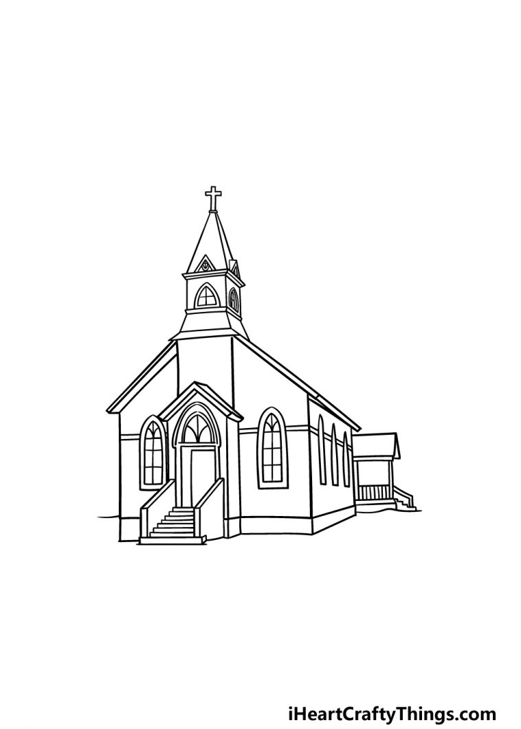 Church Drawing - How To Draw A Church Step By Step